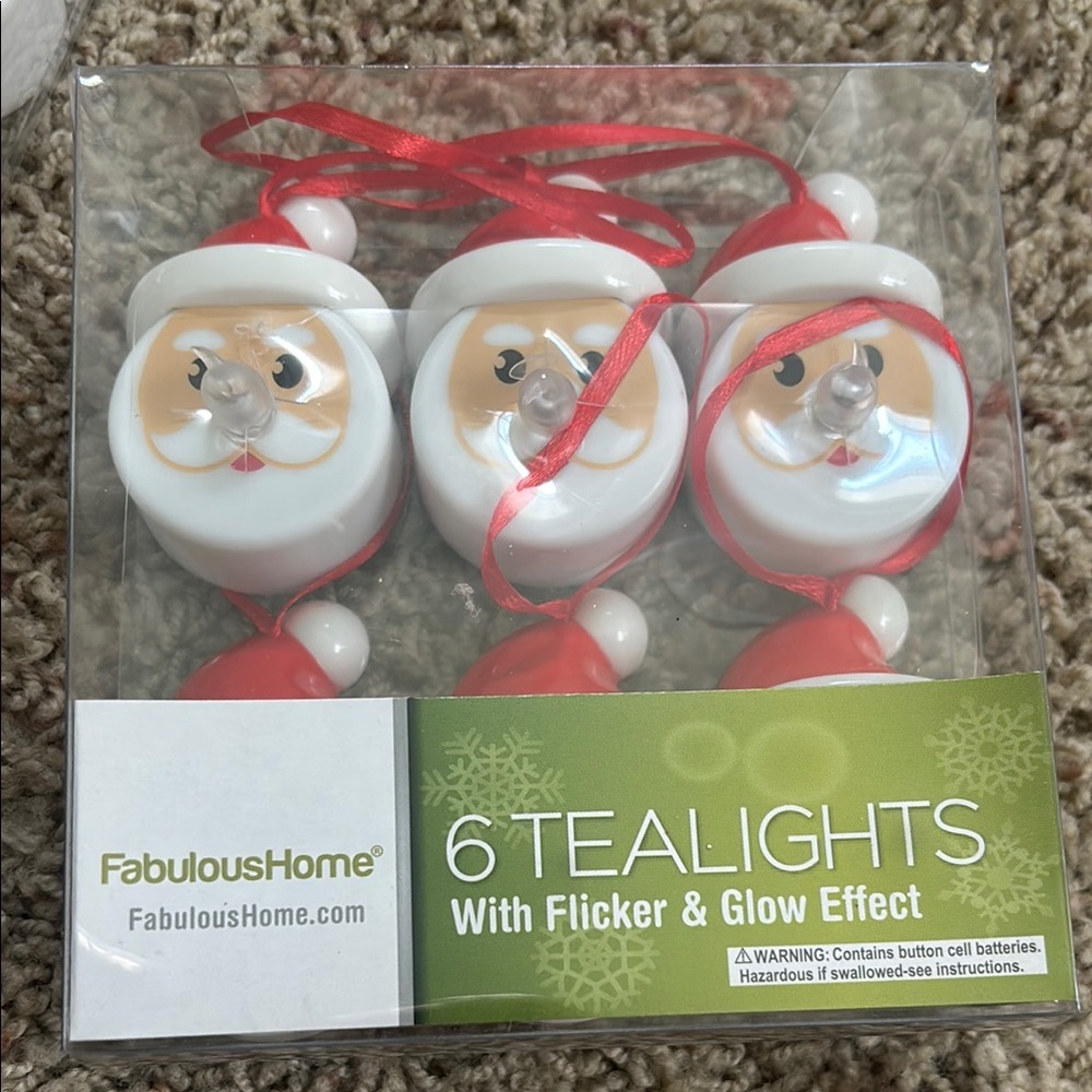 NEW Set of 12 Fabulous Home Santa Tealights with Flicker & Glow - Picture 2 of 4